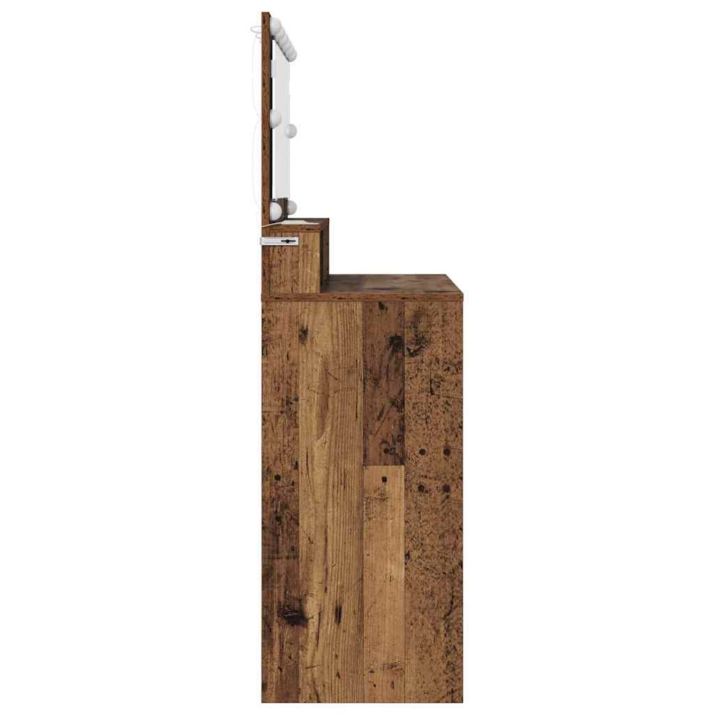 vidaXL Toaletki do sypialni z szufladą Stare drewno 80 x 39,6 x 135 cm