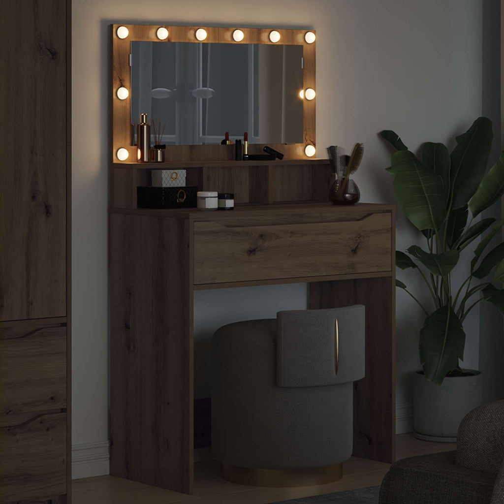 vidaXL Toaletki do sypialni Dąb rzemieślniczy 80 x 39,6 x 135 cm