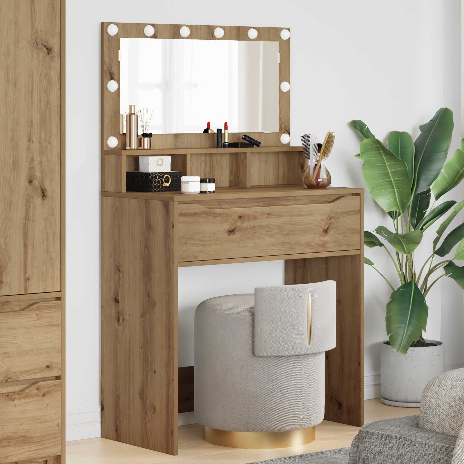 vidaXL Toaletki do sypialni Dąb rzemieślniczy 80 x 39,6 x 135 cm