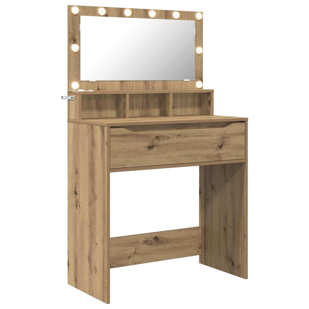 vidaXL Toaletki do sypialni Dąb rzemieślniczy 80 x 39,6 x 135 cm