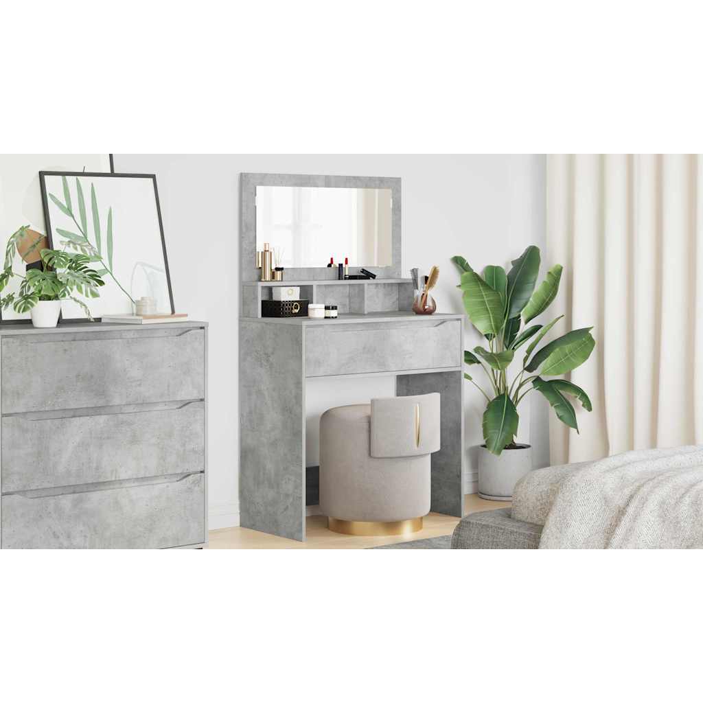 vidaXL Toaletki do sypialni Betonowy szary 80 x 39,6 x 135 cm