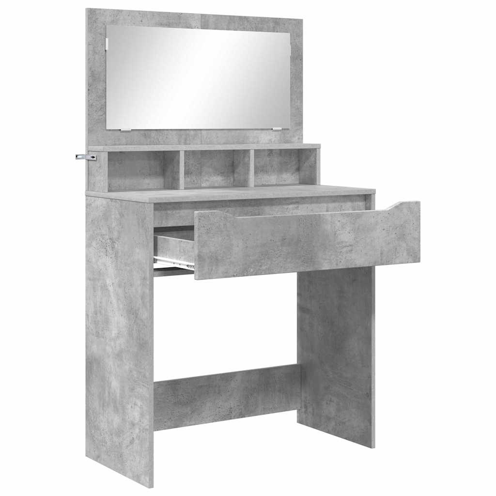 vidaXL Toaletki do sypialni Betonowy szary 80 x 39,6 x 135 cm