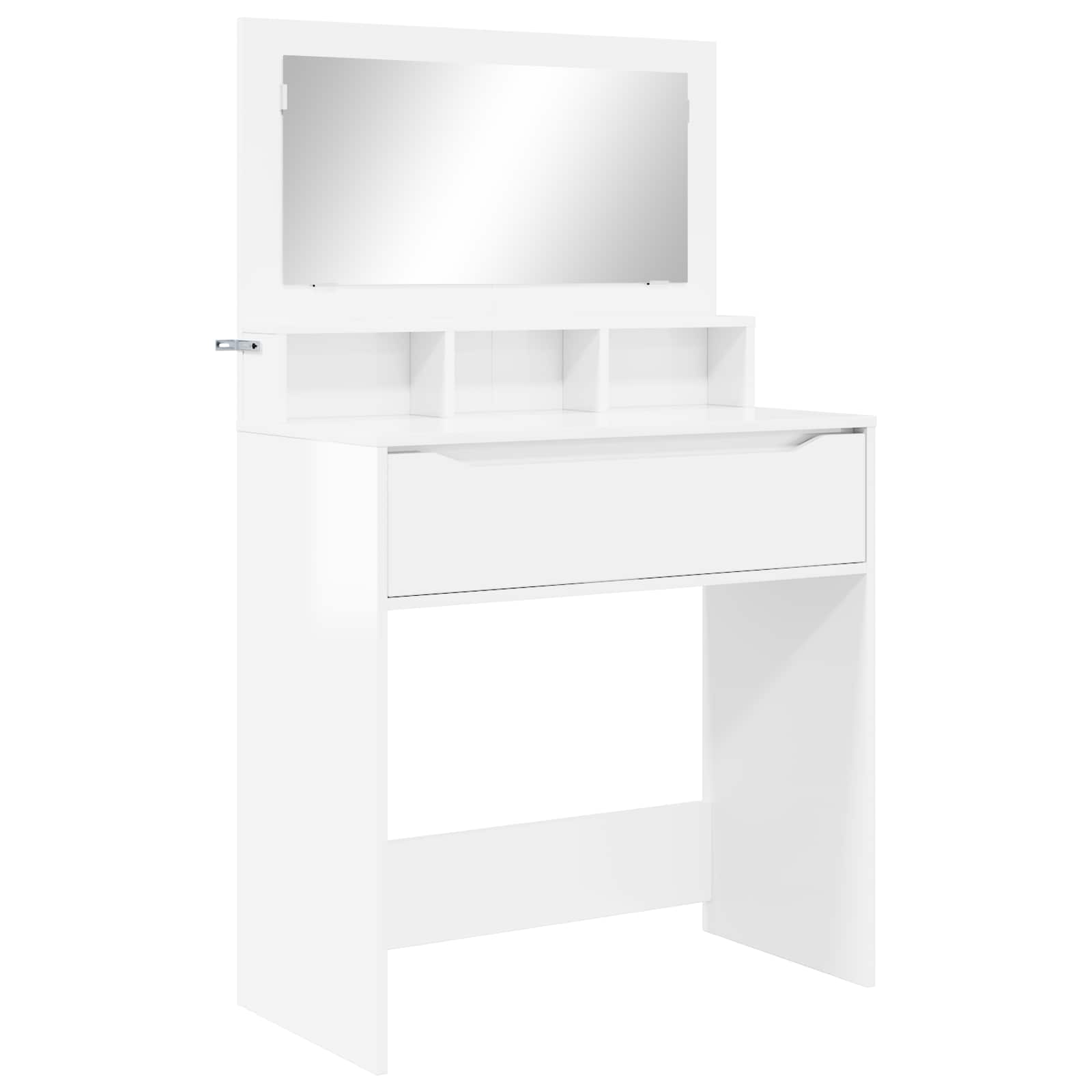 vidaXL Toaletki do sypialni Wysoki połysk biały 80 x 39,6 x 135 cm