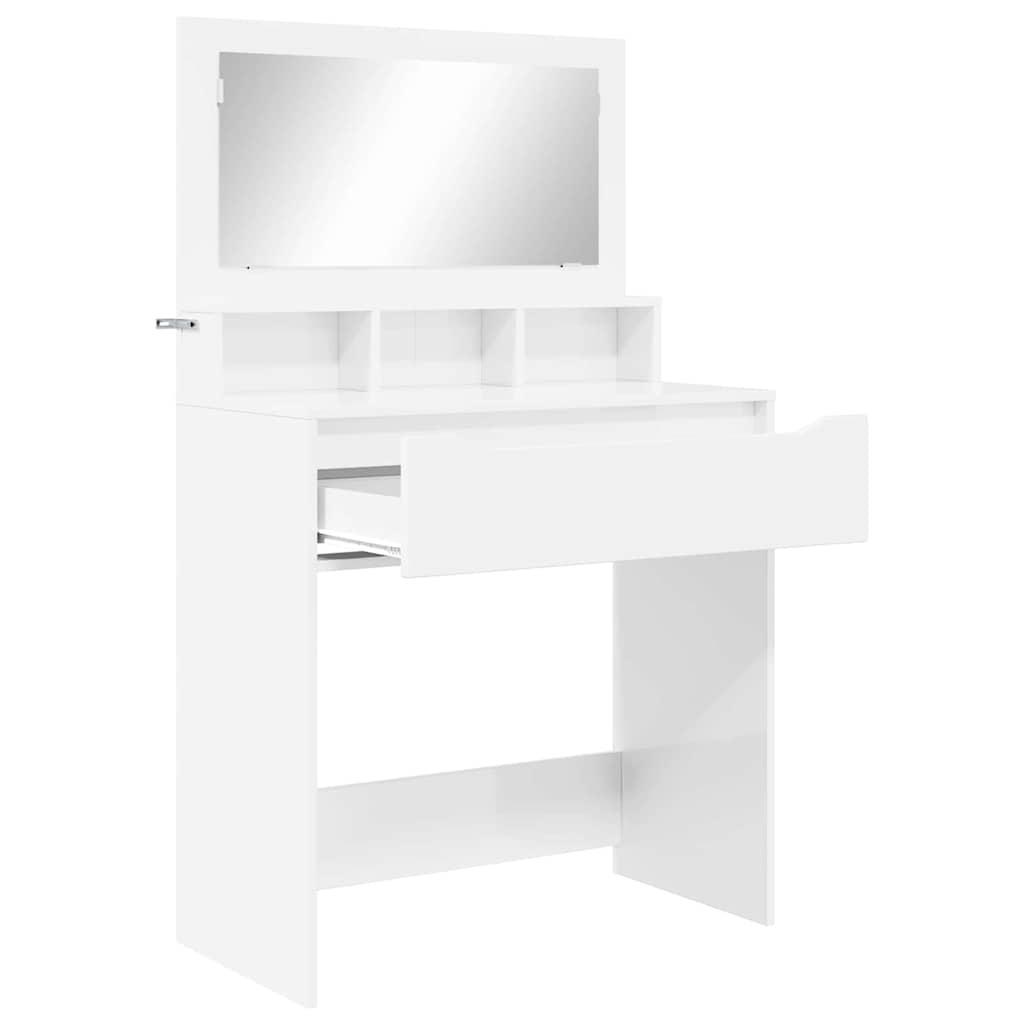 vidaXL Toaletki do sypialni Wysoki połysk biały 80 x 39,6 x 135 cm