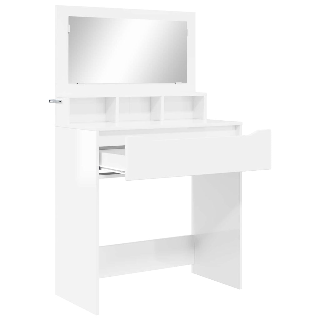 vidaXL Toaletki do sypialni Wysoki połysk biały 80 x 39,6 x 135 cm