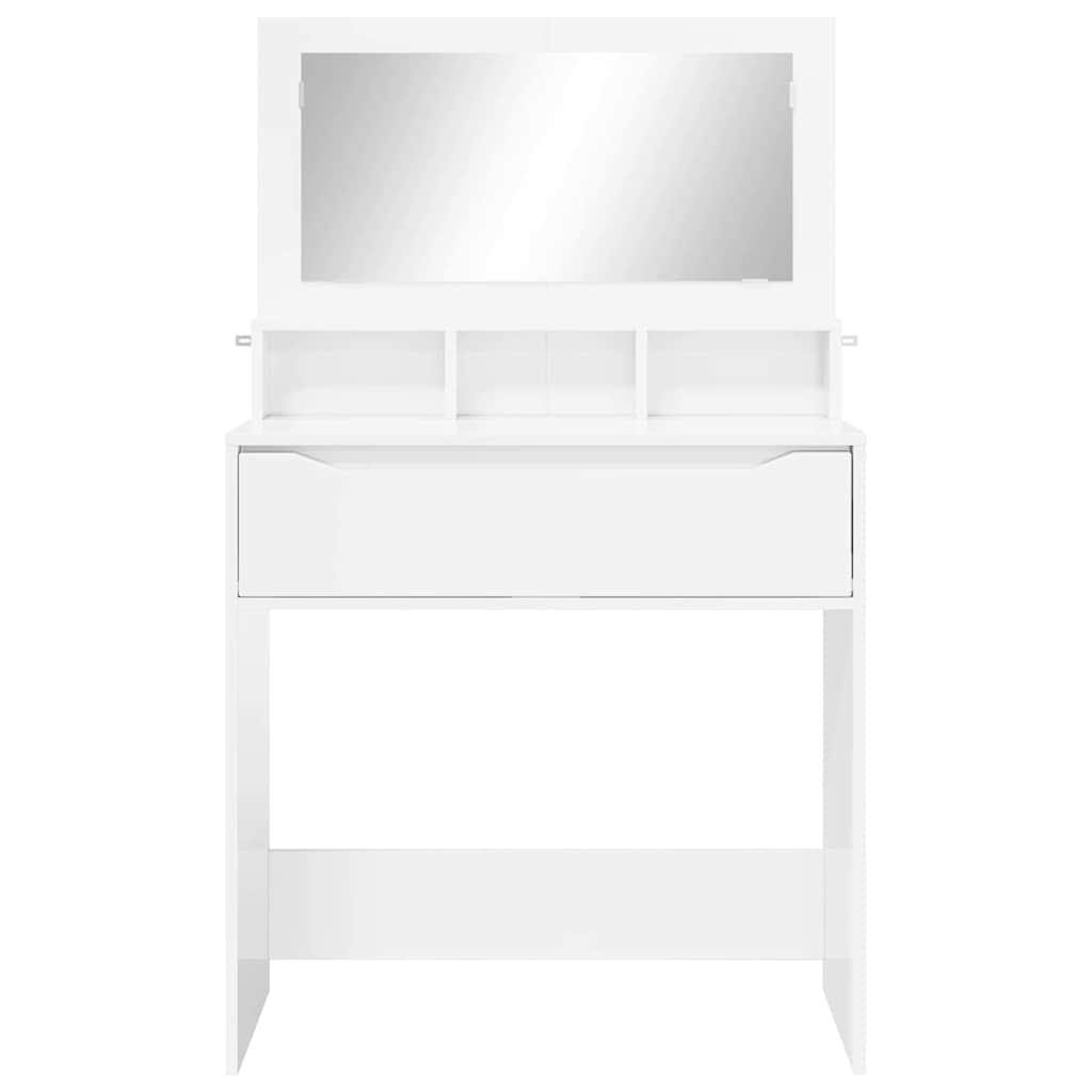 vidaXL Toaletki do sypialni Wysoki połysk biały 80 x 39,6 x 135 cm