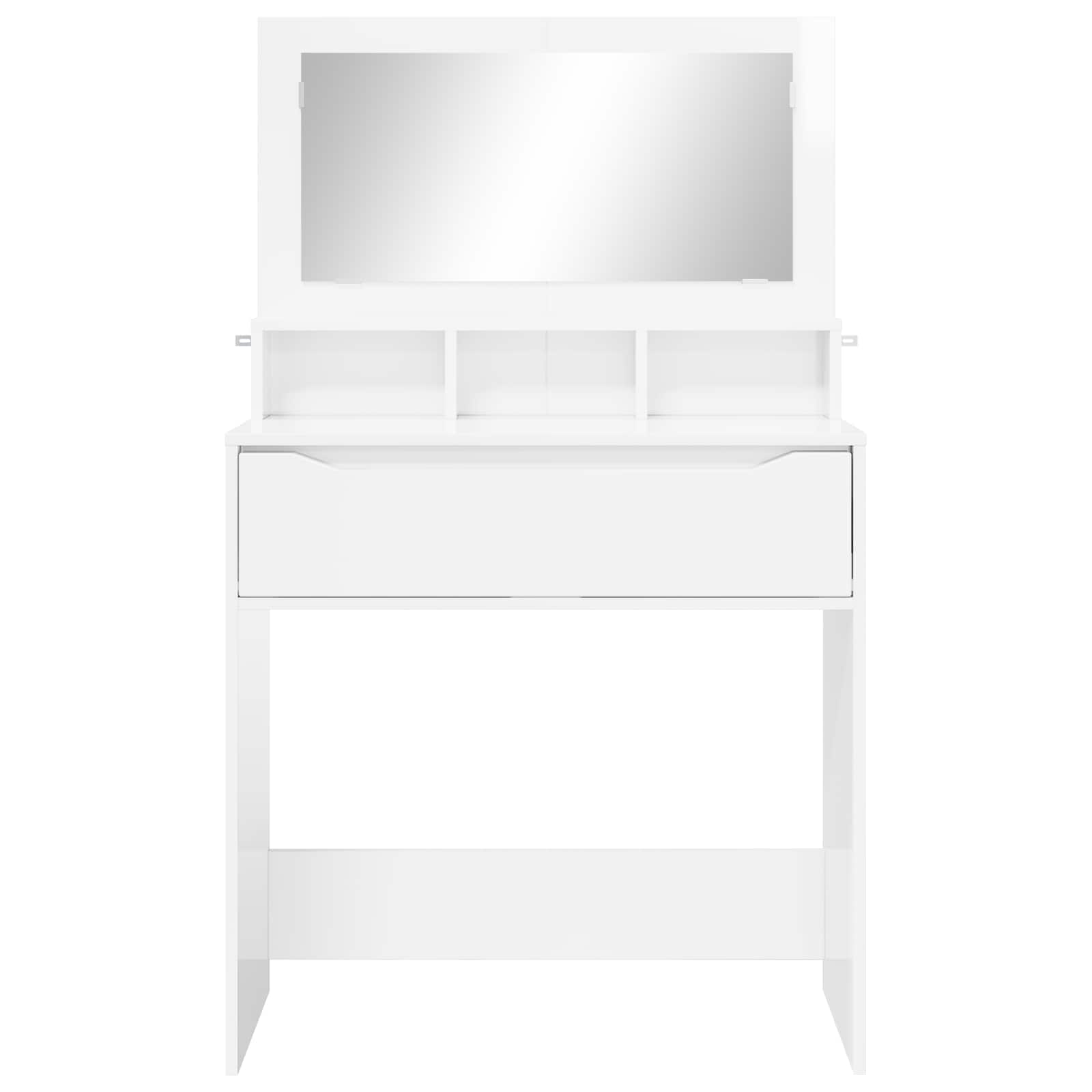 vidaXL Toaletki do sypialni Wysoki połysk biały 80 x 39,6 x 135 cm