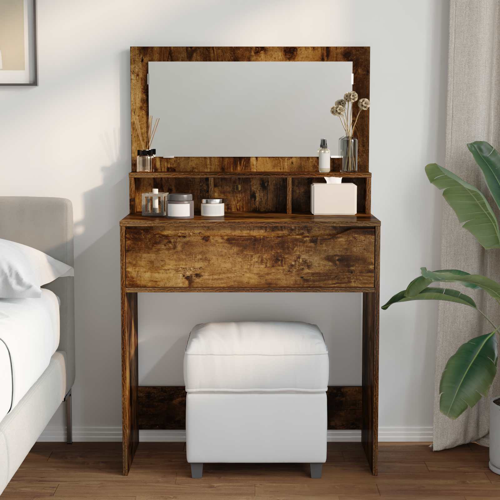 vidaXL Toaletki do sypialni Dąb wędzony 80 x 39,6 x 135 cm