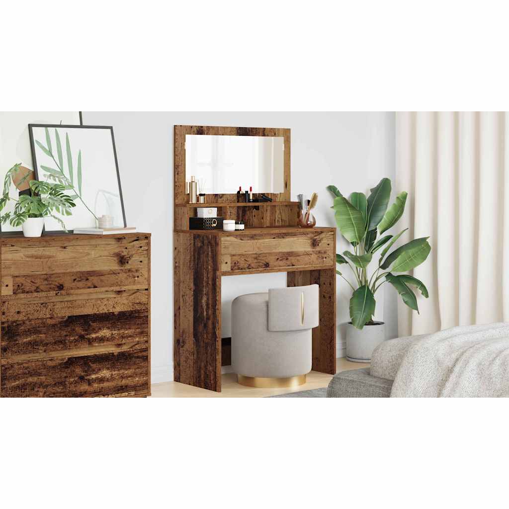 vidaXL Toaletki do sypialni z szufladą Stare drewno 80 x 39,6 x 135 cm