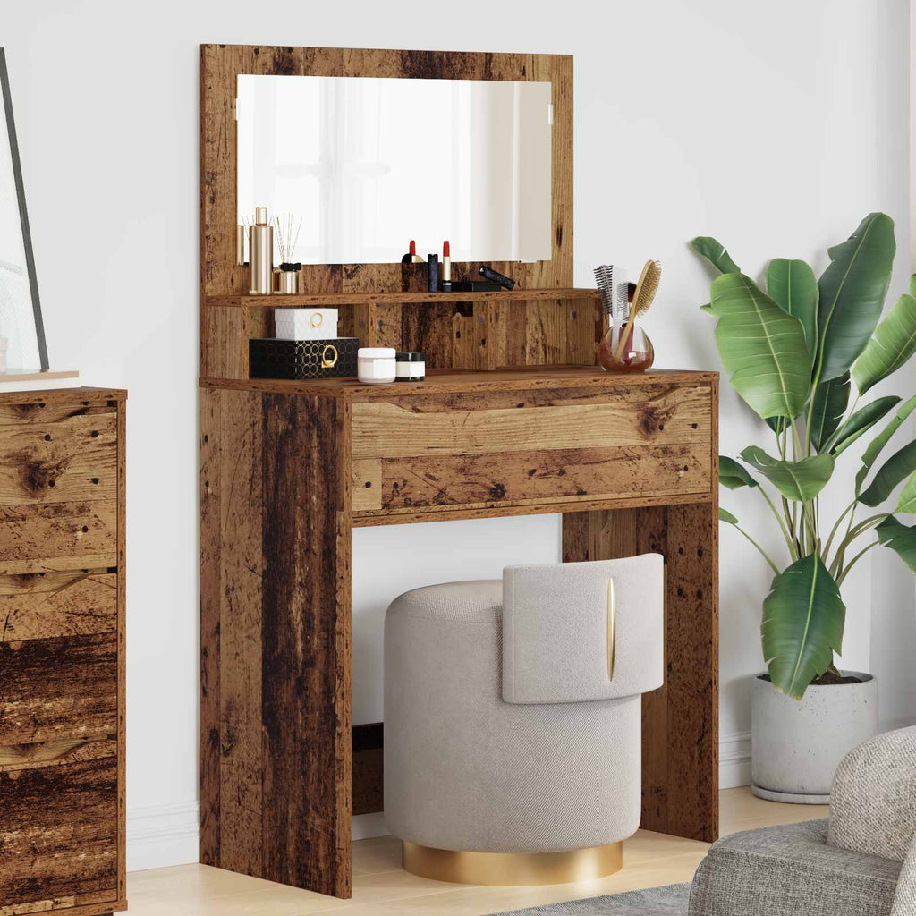 vidaXL Toaletki do sypialni Stare drewno 80 x 39,6 x 135 cm