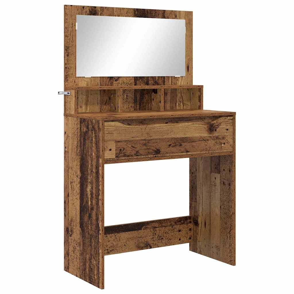 vidaXL Toaletki do sypialni z szufladą Stare drewno 80 x 39,6 x 135 cm