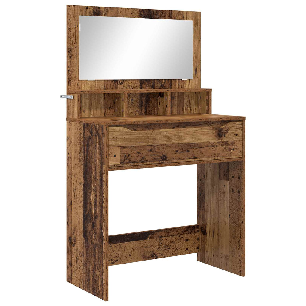 vidaXL Toaletki do sypialni Stare drewno 80 x 39,6 x 135 cm