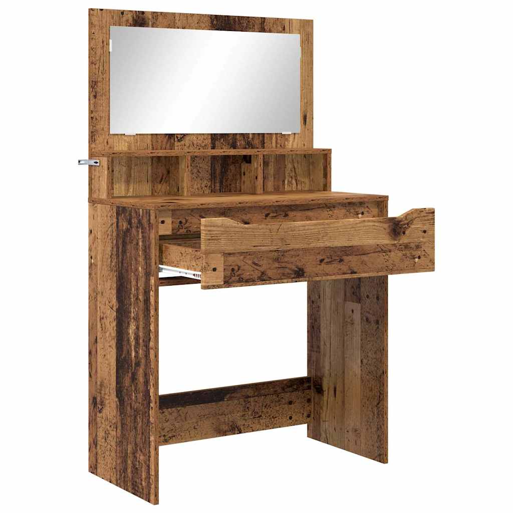 vidaXL Toaletki do sypialni z szufladą Stare drewno 80 x 39,6 x 135 cm