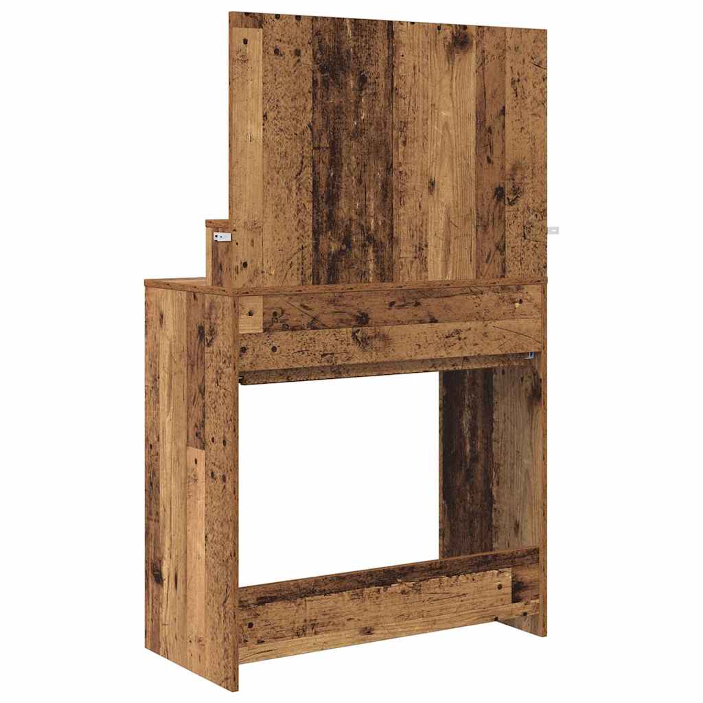 vidaXL Toaletki do sypialni z szufladą Stare drewno 80 x 39,6 x 135 cm