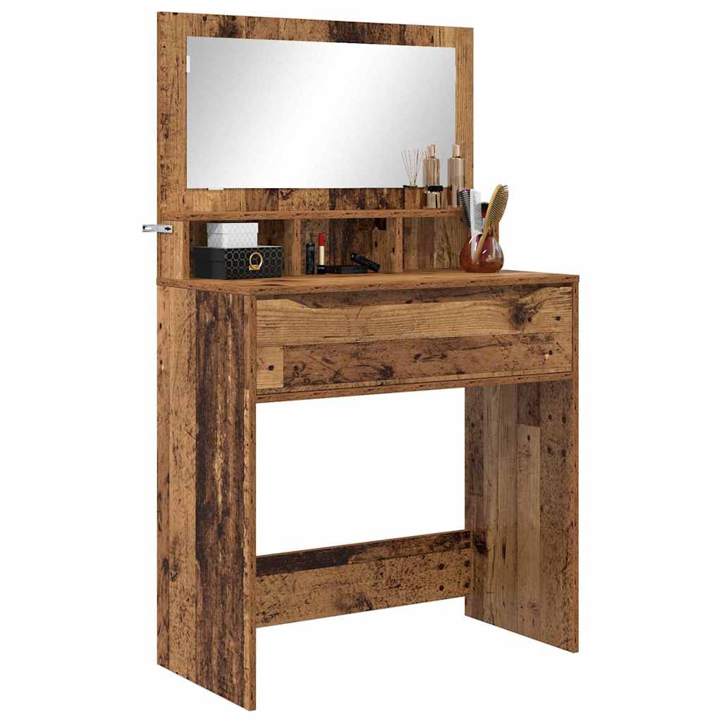 vidaXL Toaletki do sypialni z szufladą Stare drewno 80 x 39,6 x 135 cm