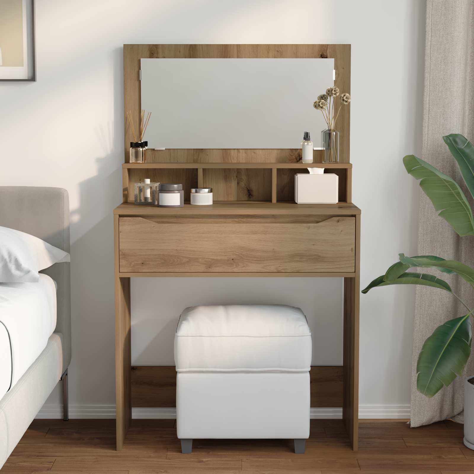 vidaXL Toaletki do sypialni Dąb rzemieślniczy 80 x 39,6 x 135 cm