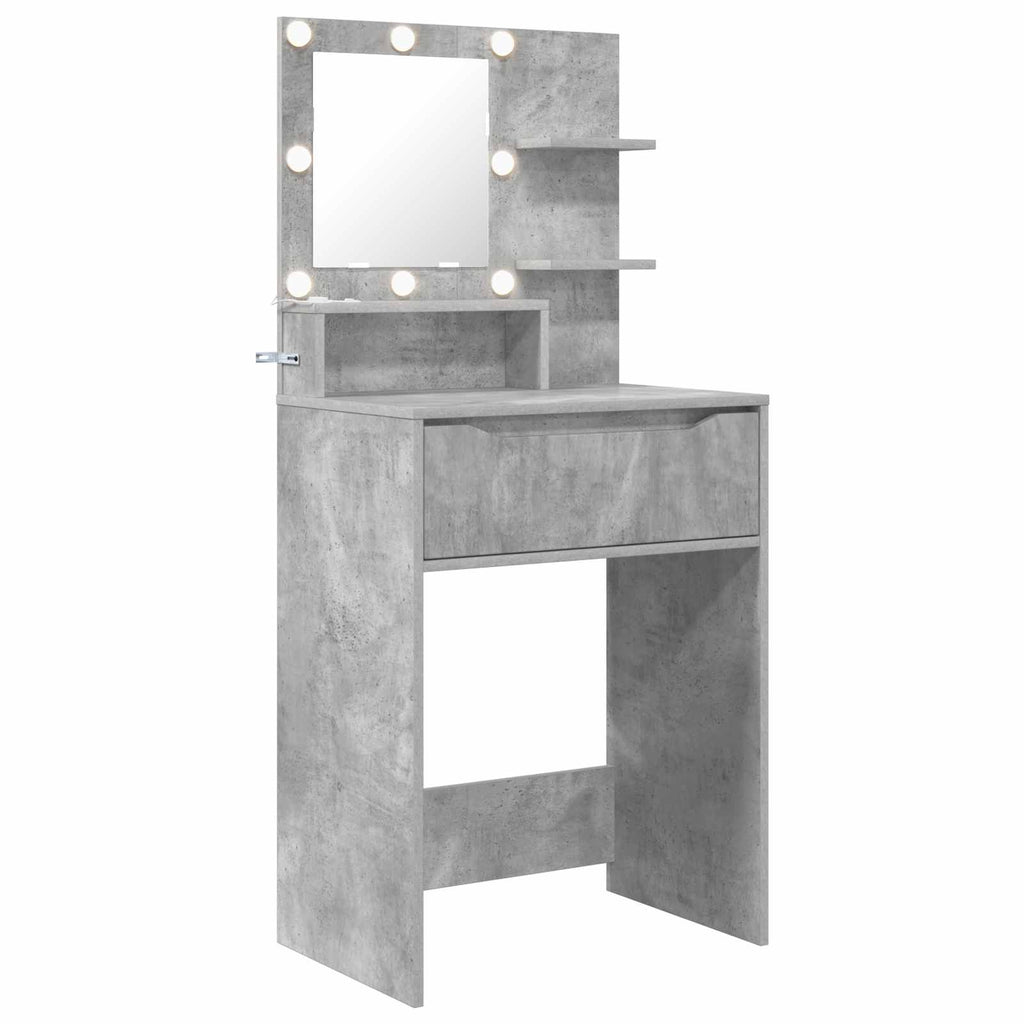 vidaXL Toaletki do sypialni Betonowy szary 80 x 39,6 x 135 cm
