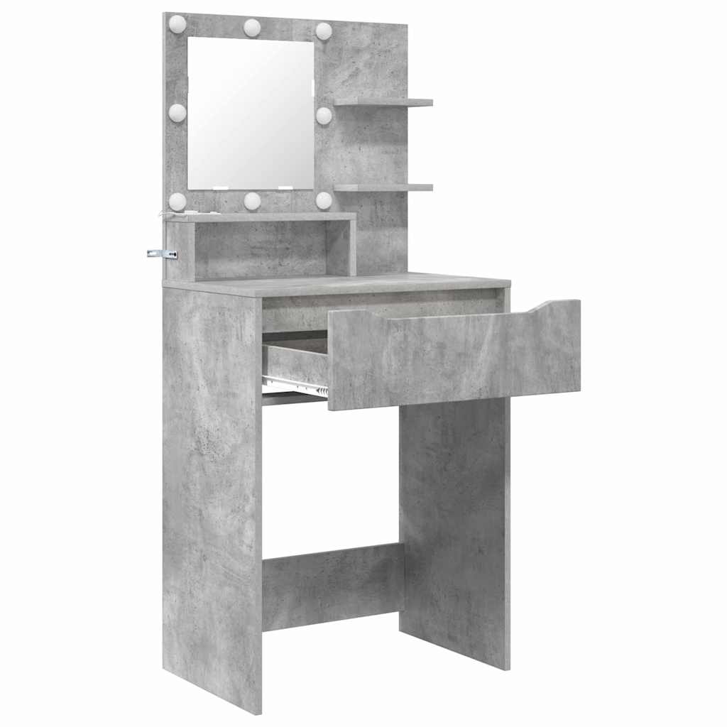 vidaXL Toaletki do sypialni z półką Betonowy szary 80 x 39,6 x 135 cm
