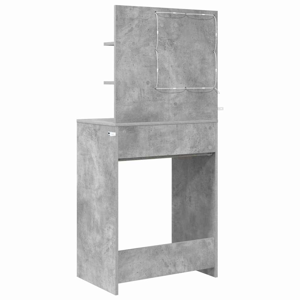 vidaXL Toaletki do sypialni z półką Betonowy szary 80 x 39,6 x 135 cm