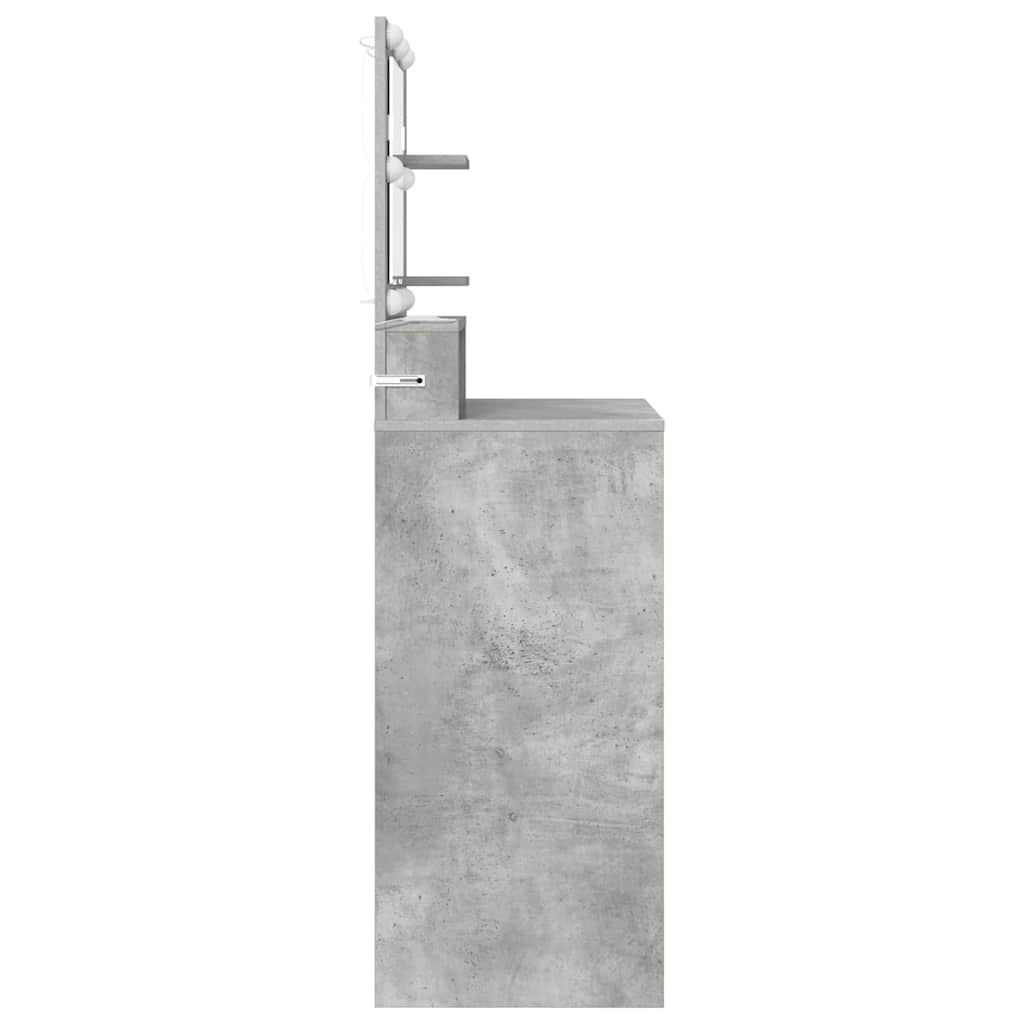 vidaXL Toaletki do sypialni z półką Betonowy szary 80 x 39,6 x 135 cm