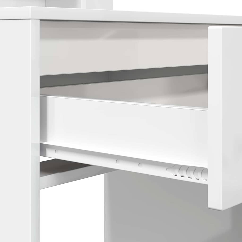 vidaXL Toaletki do sypialni Wysoki połysk biały 80 x 39,6 x 135 cm