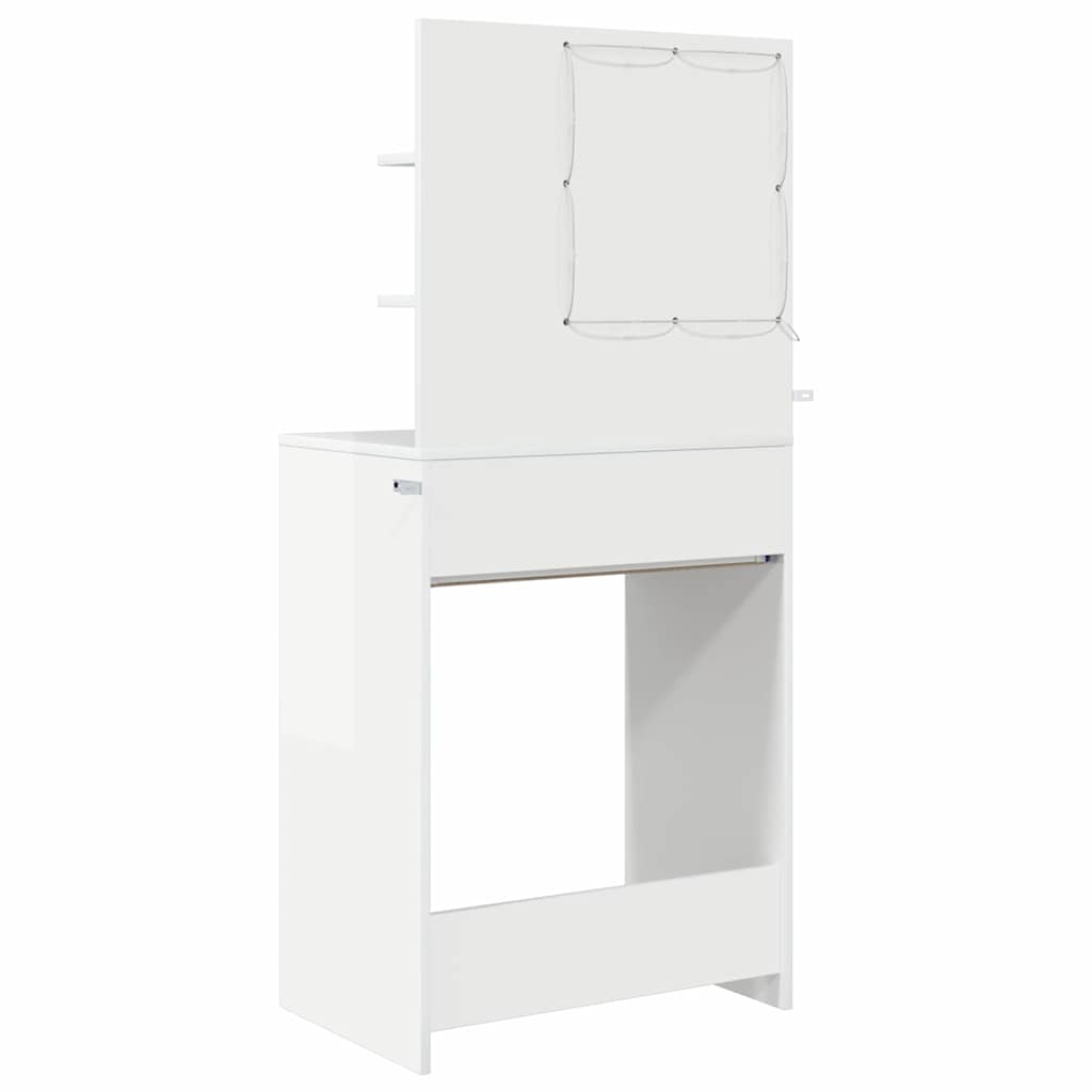vidaXL Toaletki do sypialni Wysoki połysk biały 80 x 39,6 x 135 cm