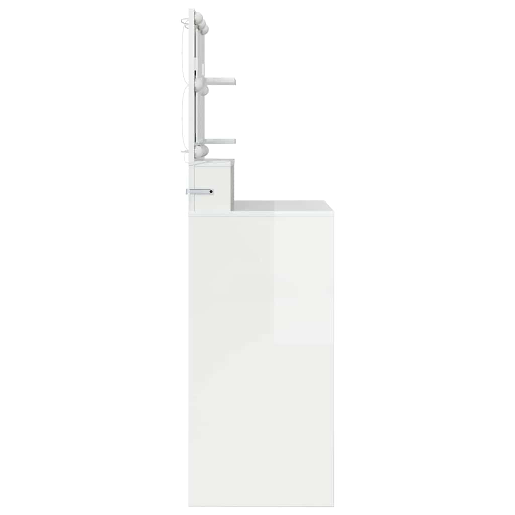 vidaXL Toaletki do sypialni Wysoki połysk biały 80 x 39,6 x 135 cm