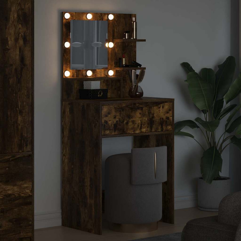 vidaXL Toaletki do sypialni z szufladą Dąb wędzony 80 x 39,6 x 135 cm