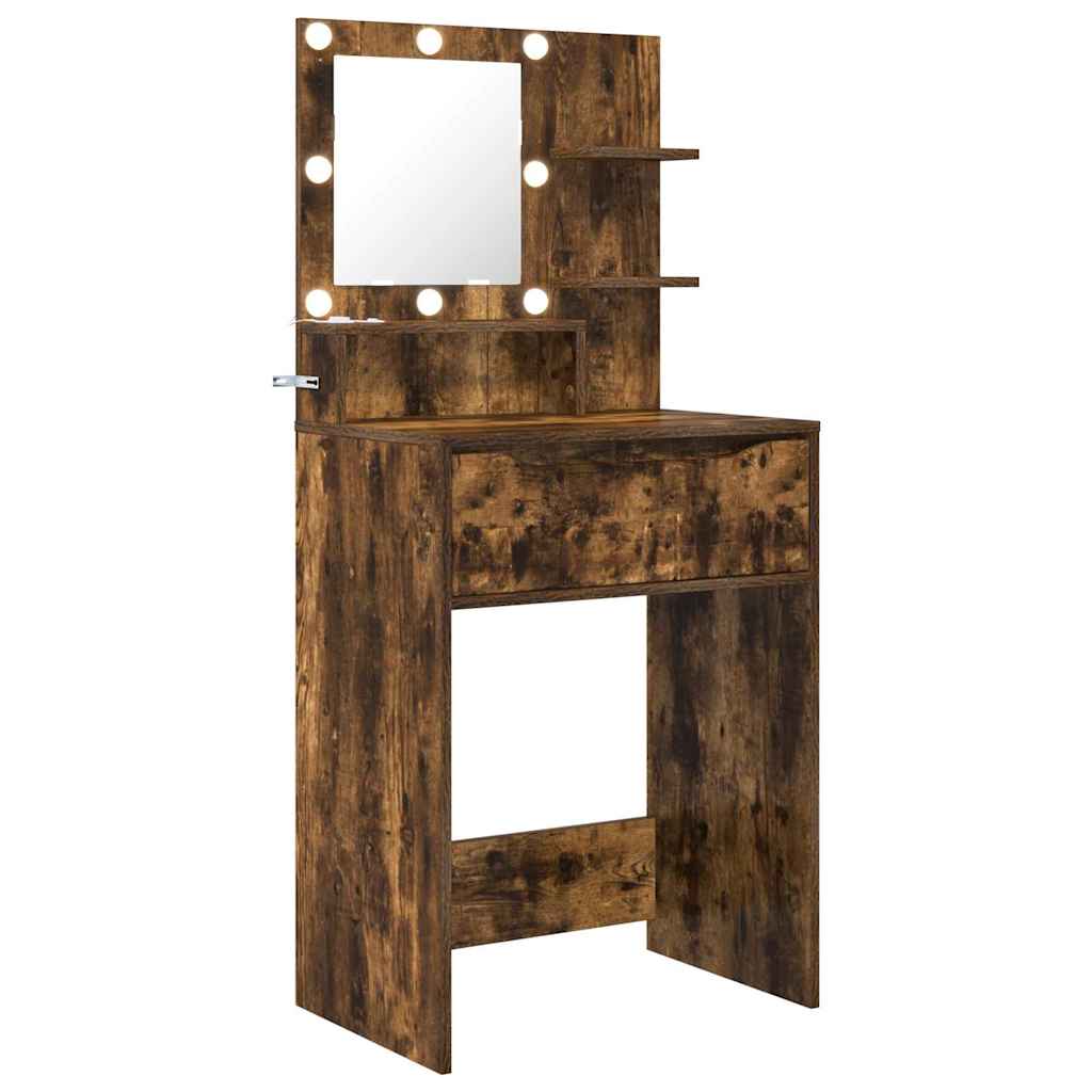 vidaXL Toaletki do sypialni z szufladą Dąb wędzony 80 x 39,6 x 135 cm