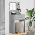 vidaXL Toaletki do sypialni Szary Sonoma 80 x 39,6 x 135 cm