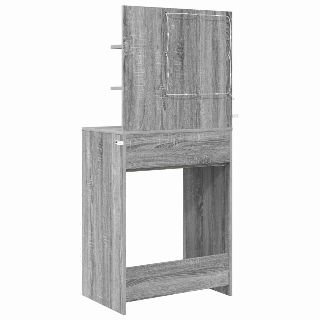 vidaXL Toaletki do sypialni z szufladą Szary Sonoma 80 x 39,6 x 135 cm