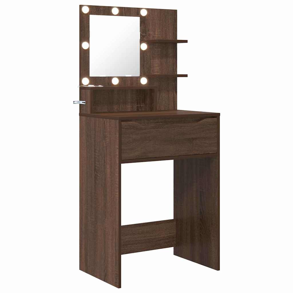 vidaXL Toaletki do sypialni z szufladą Brązowy dąb 80 x 39,6 x 135 cm