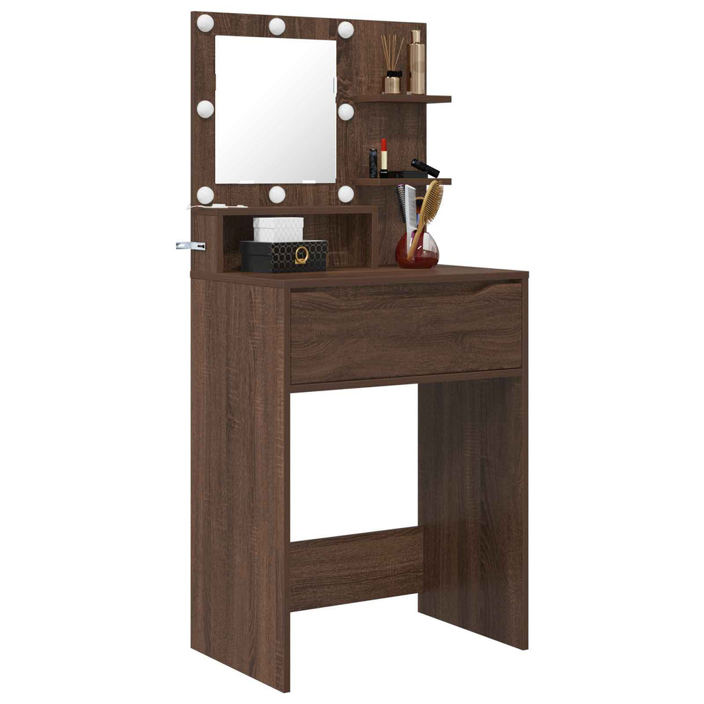 vidaXL Toaletki do sypialni Brązowy dąb 80 x 39,6 x 135 cm
