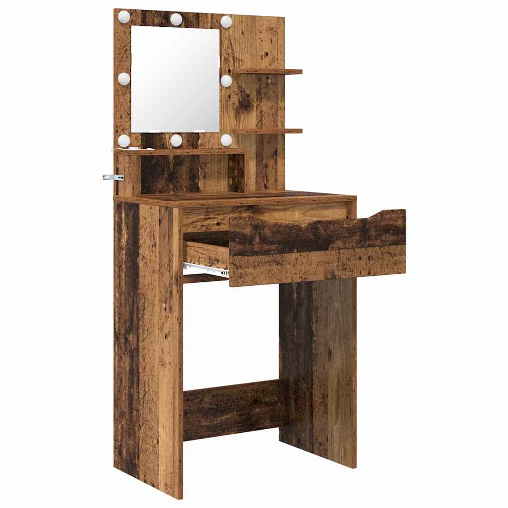 vidaXL Toaletki do sypialni z szufladą Stare drewno 80 x 39,6 x 135 cm