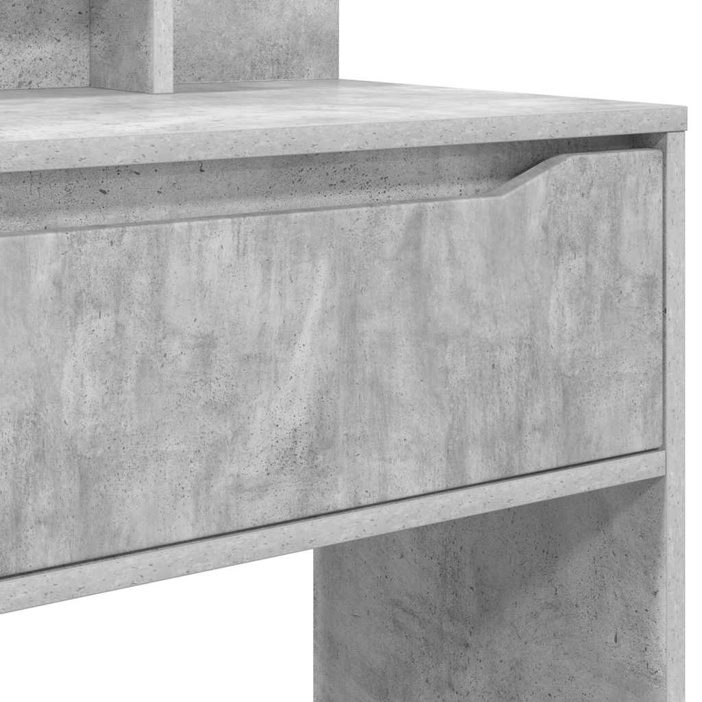 vidaXL Toaletki do sypialni z półką Betonowy szary 80 x 39,6 x 135 cm