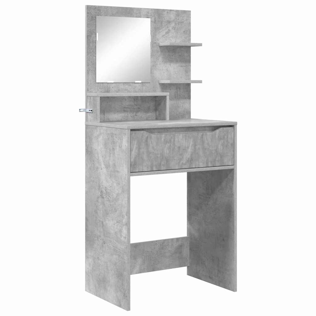 vidaXL Toaletki do sypialni z półką Betonowy szary 80 x 39,6 x 135 cm