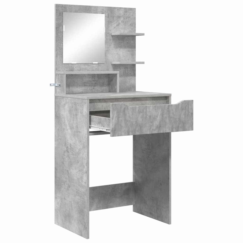vidaXL Toaletki do sypialni z półką Betonowy szary 80 x 39,6 x 135 cm