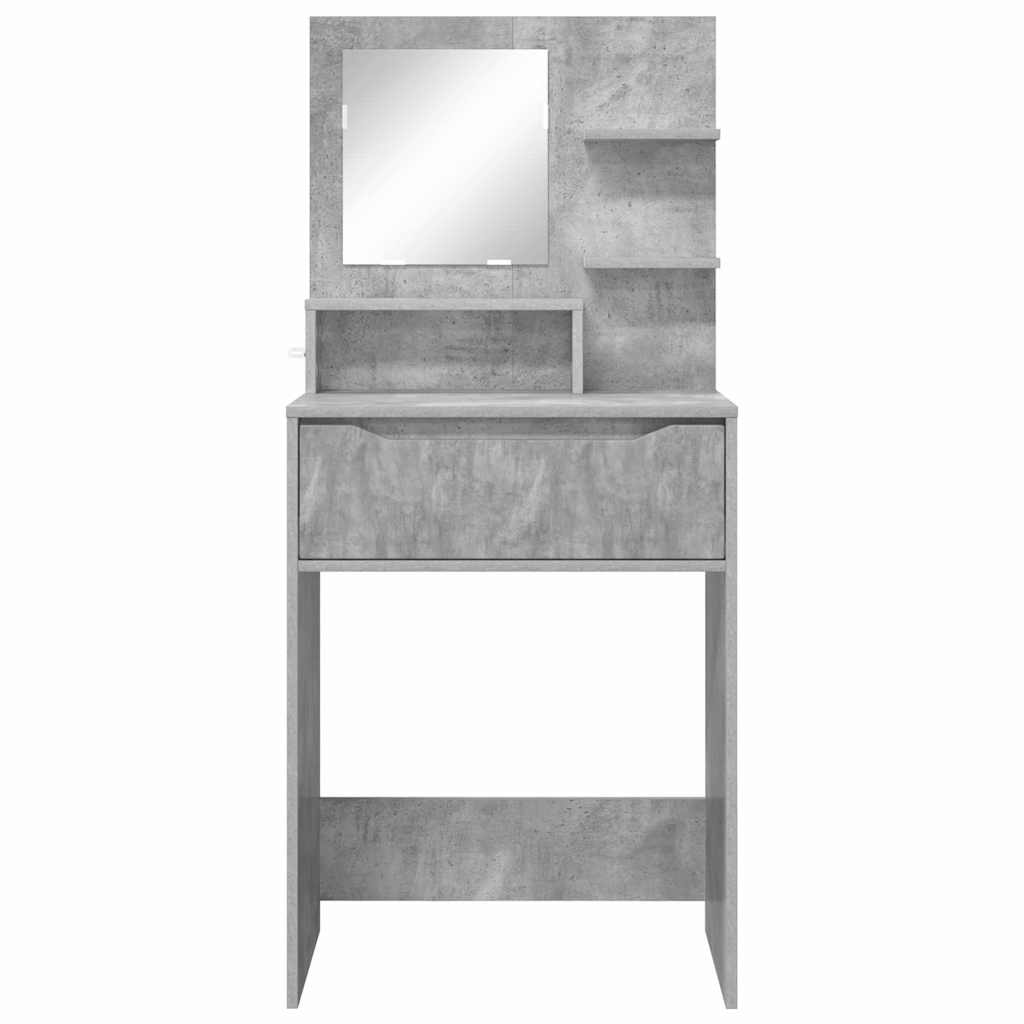 vidaXL Toaletki do sypialni z półką Betonowy szary 80 x 39,6 x 135 cm