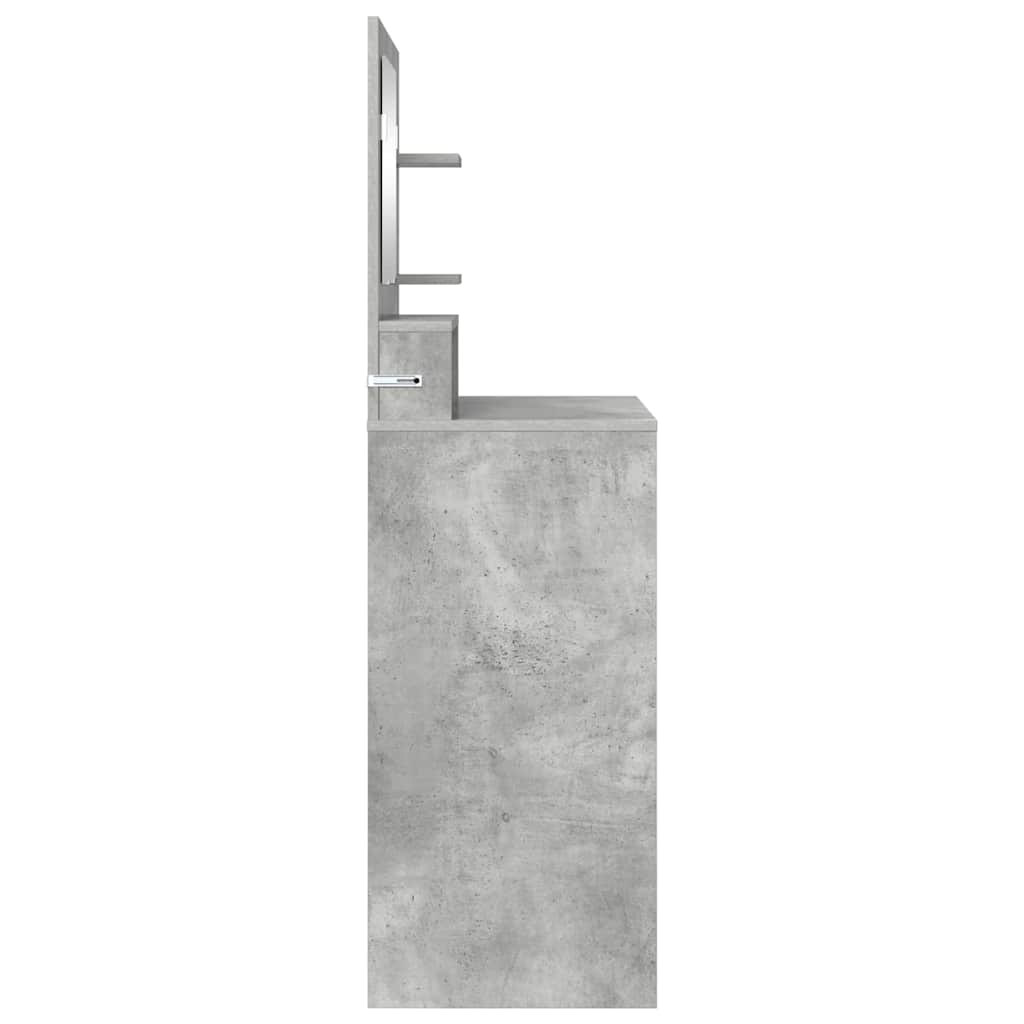 vidaXL Toaletki do sypialni z półką Betonowy szary 80 x 39,6 x 135 cm