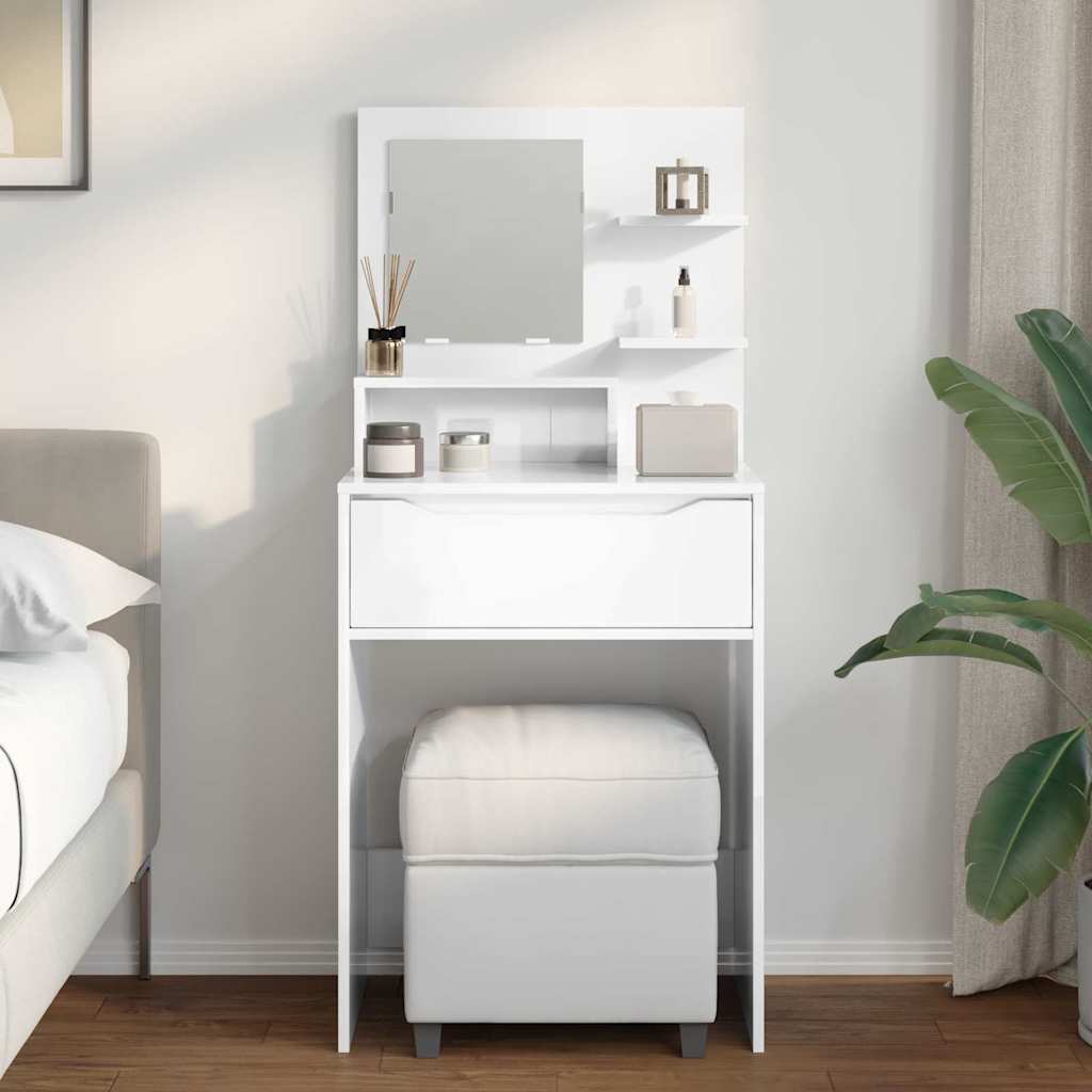 vidaXL Toaletki do sypialni Wysoki połysk biały 80 x 39,6 x 135 cm