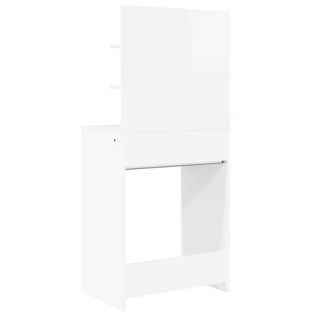 vidaXL Toaletki do sypialni Wysoki połysk biały 80 x 39,6 x 135 cm