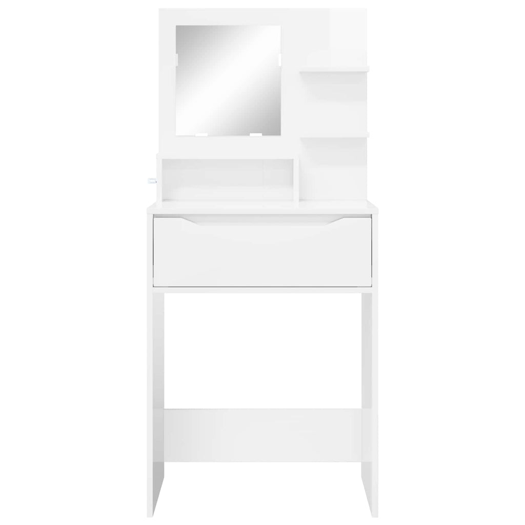 vidaXL Toaletki do sypialni Wysoki połysk biały 80 x 39,6 x 135 cm