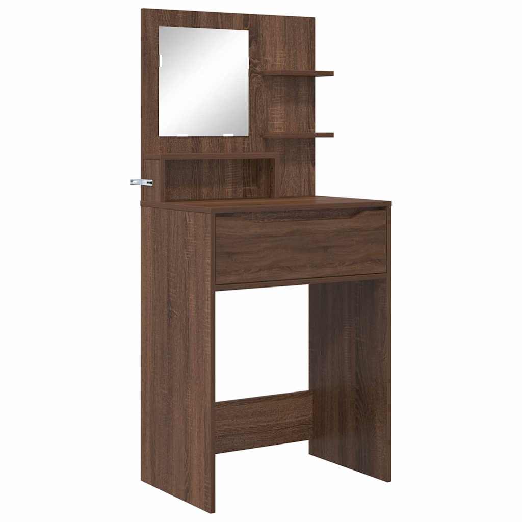 vidaXL Toaletki do sypialni z szufladą Brązowy dąb 80 x 39,6 x 135 cm