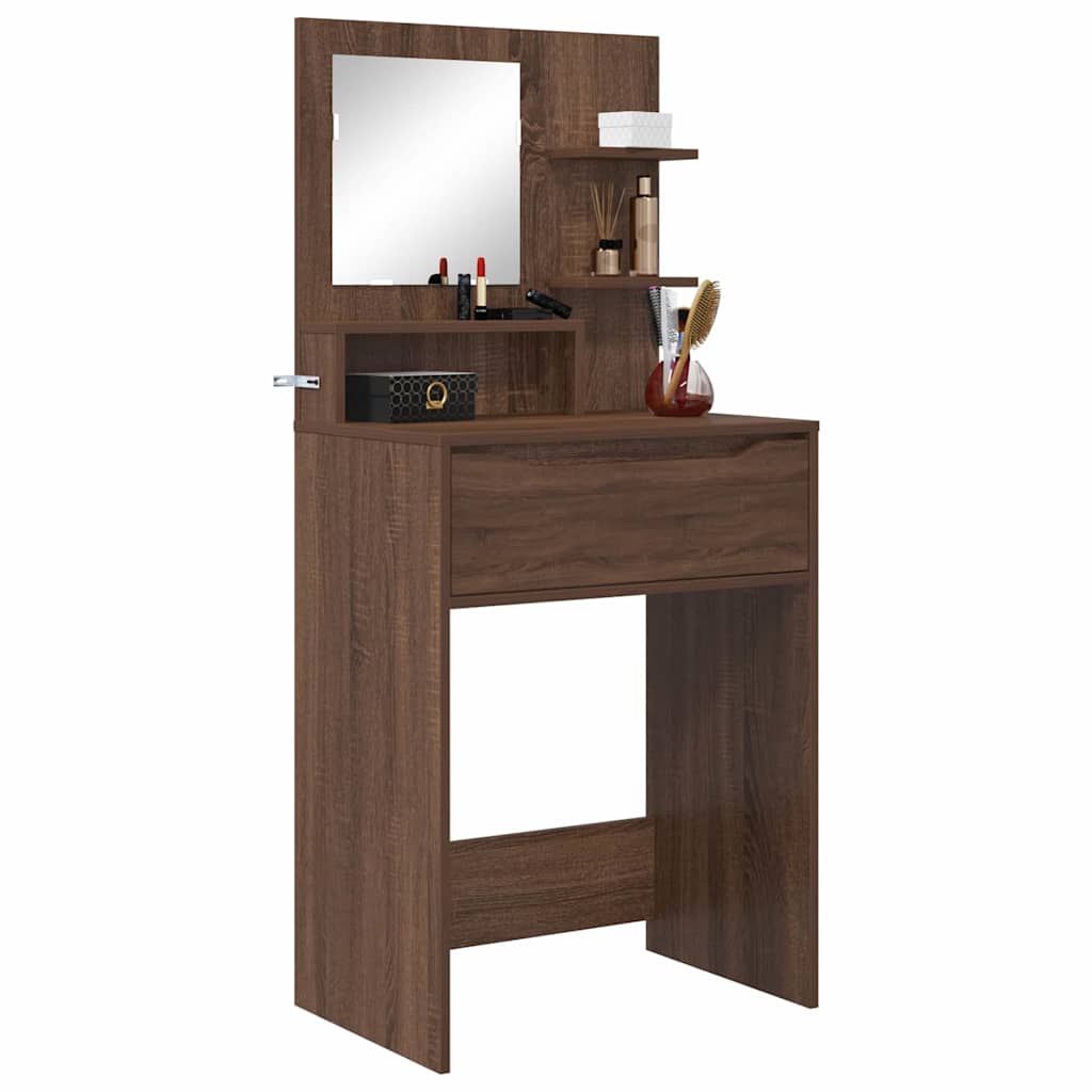 vidaXL Toaletki do sypialni z szufladą Brązowy dąb 80 x 39,6 x 135 cm