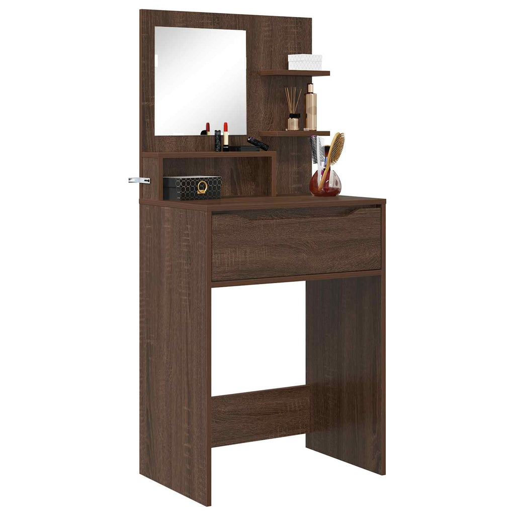 vidaXL Toaletki do sypialni Brązowy dąb 80 x 39,6 x 135 cm
