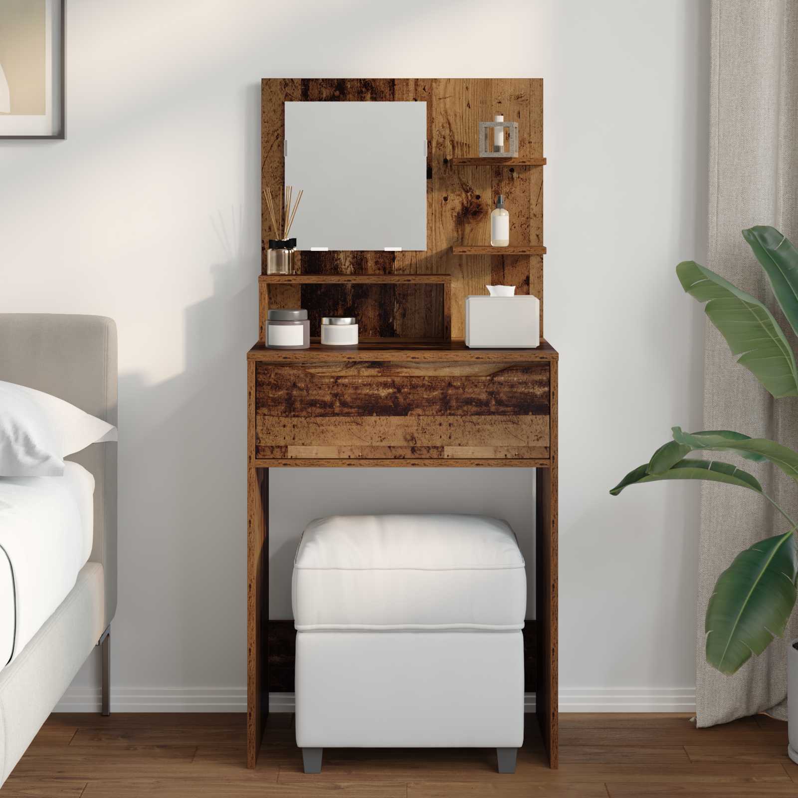 vidaXL Toaletki do sypialni Stare drewno 80 x 39,6 x 135 cm