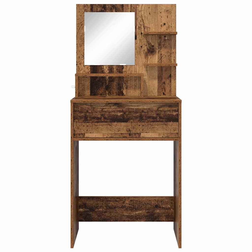 vidaXL Toaletki do sypialni z szufladą Stare drewno 80 x 39,6 x 135 cm