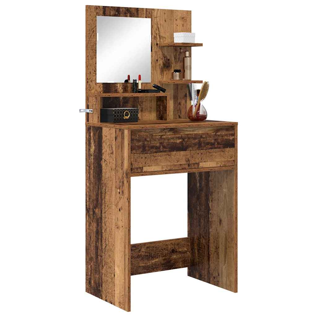 vidaXL Toaletki do sypialni z szufladą Stare drewno 80 x 39,6 x 135 cm