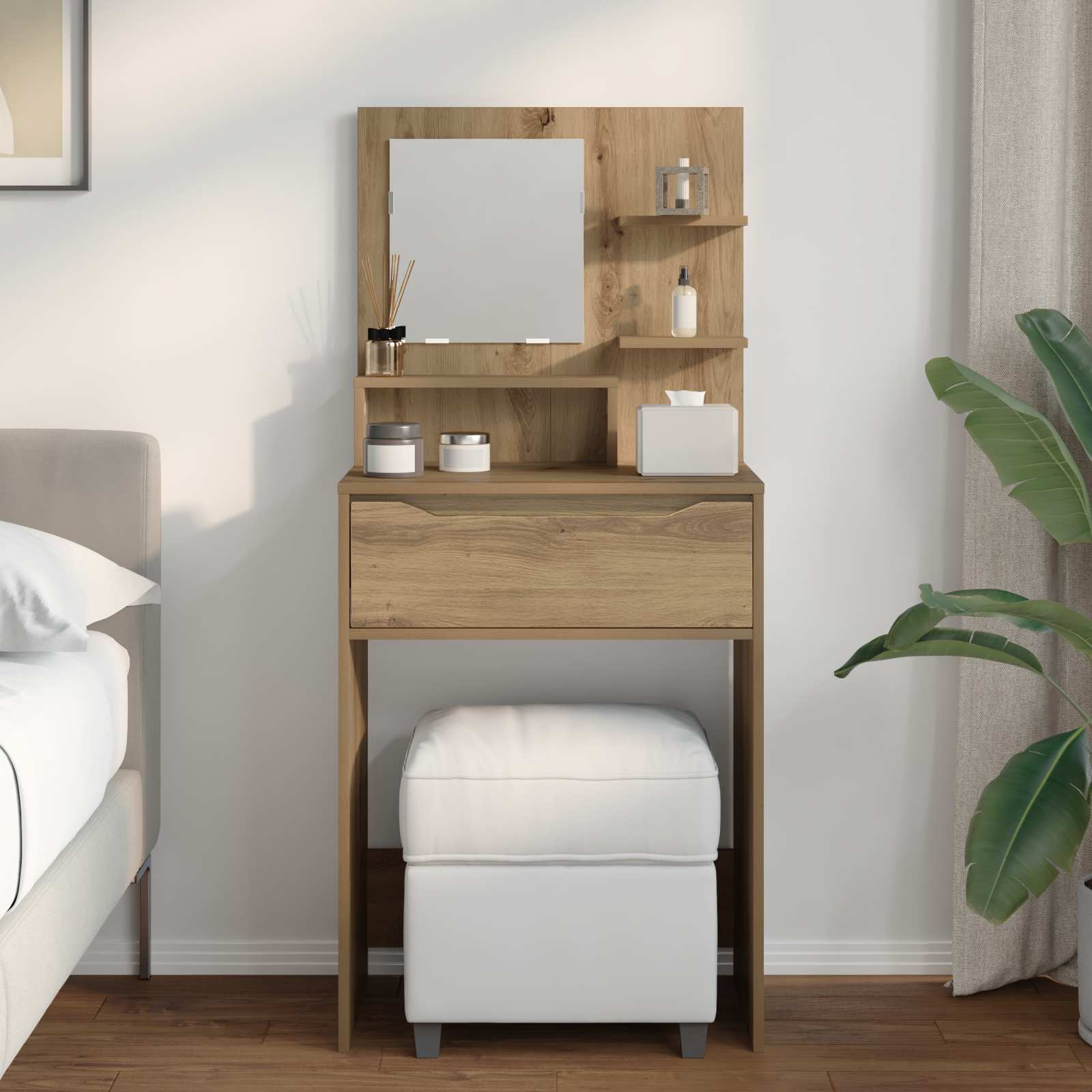 vidaXL Toaletki do sypialni Dąb rzemieślniczy 80 x 39,6 x 135 cm