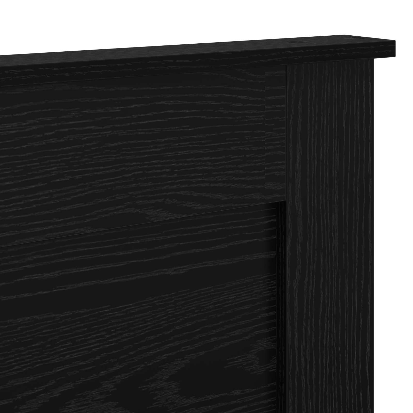 vidaXL Zagłówek Z zagłówkiem Czarny Dąb 200 cm Materiał drewnopochodny